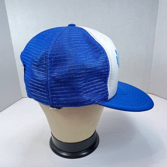 VTG ATE Olympics + Blue Cross Mesh Snapback Trucker Cap Hat Made In Taiwan - Picture 4 of 12